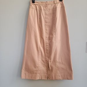 Vintage Denim A Line Midi Skirt